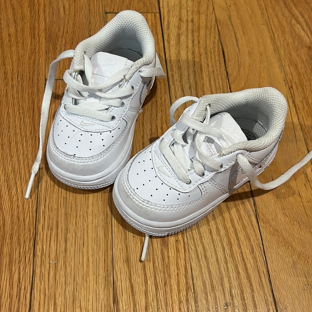 White toddler Air Force ones